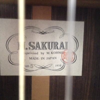 Sakurai No. 5 classical guitar 1976 image 8