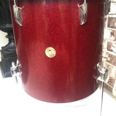 Beverley Birch 4-Piece Jazzset early 1960s Red Sparkle, New 12" heads, Beautiful Shells! image 18