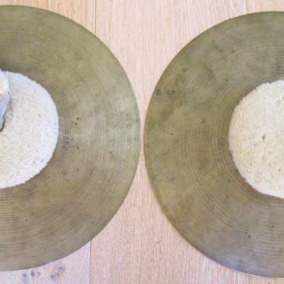 13" Zildjian  Concert Band Orchestra Crash Cymbals Pair w/Pads & Straps Vintage 1960s (w/video) image 1