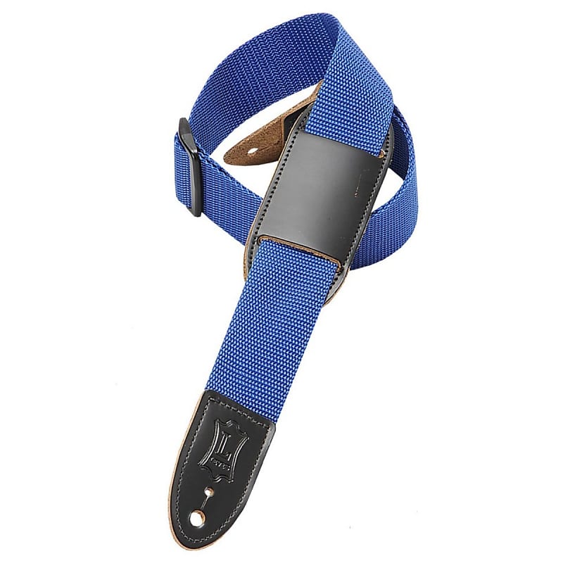 1.5" Levy's Poly Blue Youth Guitar Strap image 1