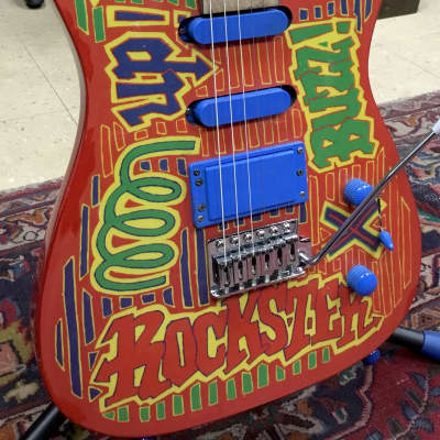 Rockster Super Strat Red Graffiti image 2