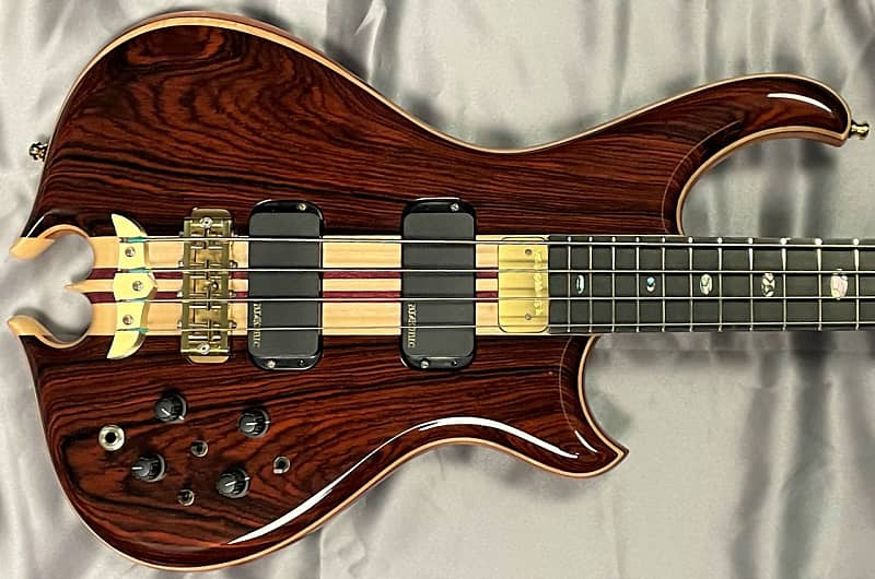 Alembic Mark King Deluxe 4, Cocobolo with Ebony and Red LED's image 1