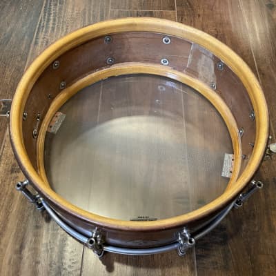 1920s Ludwig & Ludwig 5x14 Professional Model Solid Shell Mahogany Snare Drum image 11