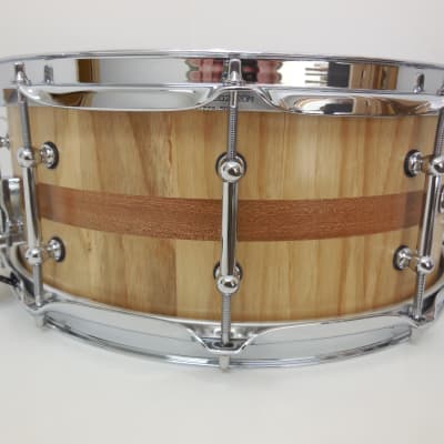 Holloman Custom Drums 6 x 14" ash/mahogany snare clear satin image 3