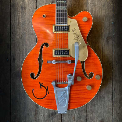2017 Gretsch USA Custom Shop G6120WCST in Orange with orig. hard shell case and case candy for sale