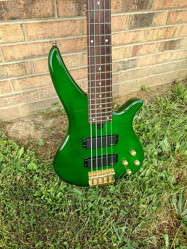 1995 Yamaha Model RBX765A 5 String Bass Guitar Transparent