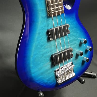 Schecter C-4 Plus 4-String Bass Guitar Quilted Ocean Blue Burst image 3