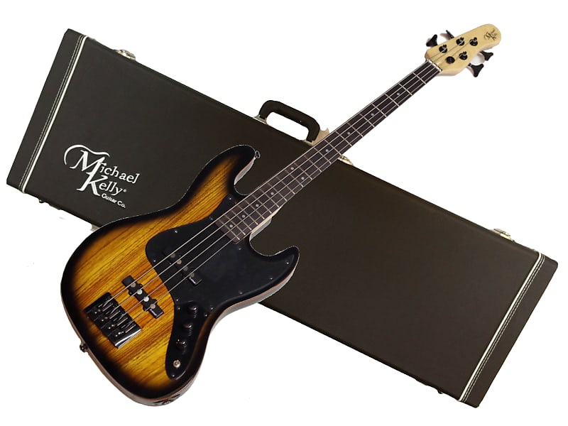 MICHAEL KELLY Element 4-string electric BASS guitar NEW w/ Hard Case - Zebra Burst image 1