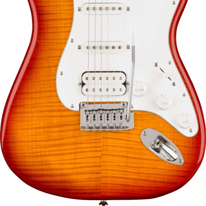 Photos - Guitar Squier  - Present  Affinity Stratocaster FMT HSS Sienna Sun... Sienna S  2021