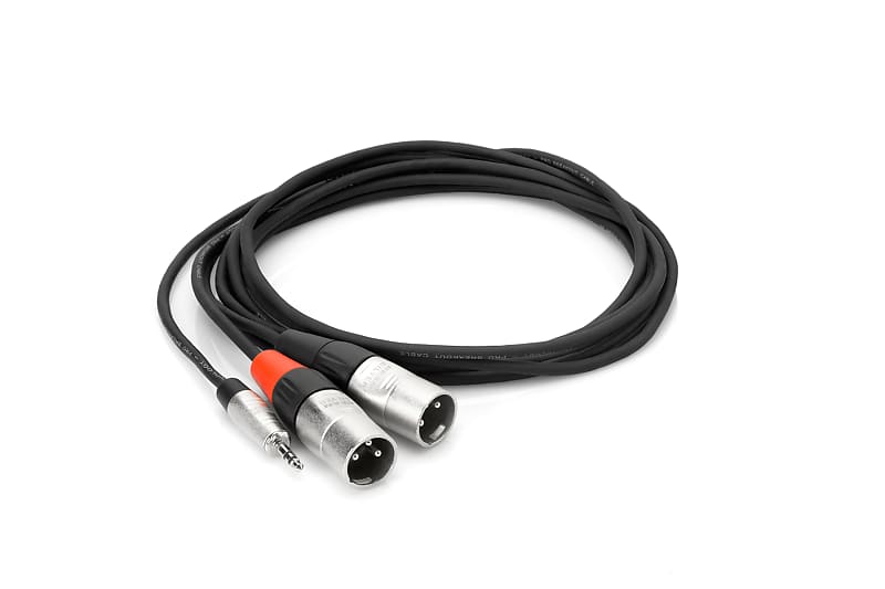 Hosa HMX-003Y 3' REAN 3.5 mm TRS to Dual XLR3M Stereo Breakout Cable image 1
