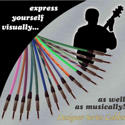 FOREST GREEN Designer Series Guitar Cables - 1/4" Straight to Straight - 25 ft. / STRAIGHT to STRAIGHT image 3