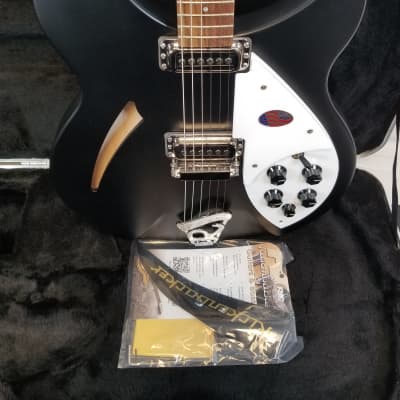 Rickenbacker 330 Semi-Hollow Guitar, 21 Fret, Rosewood FB, Matte Black, HSC 2024 image 3