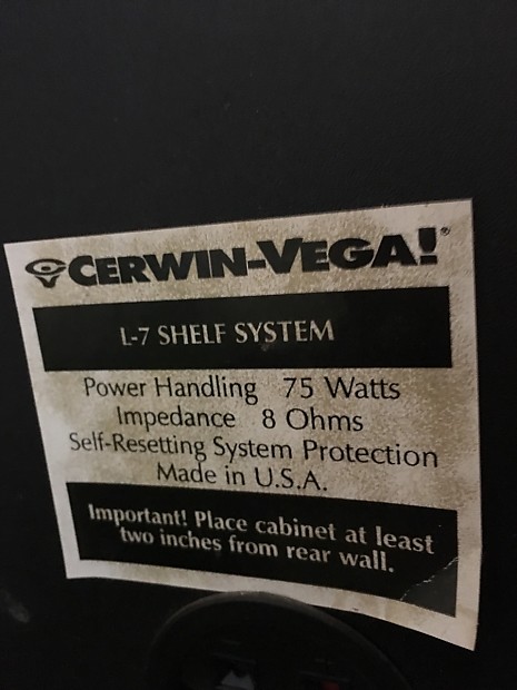 Cerwin vega l7 shelf system clearance