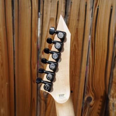 ESP Custom Shop Original M-II DLX Maple Board Snow White Satin 6-String w/ Case (2025) image 5