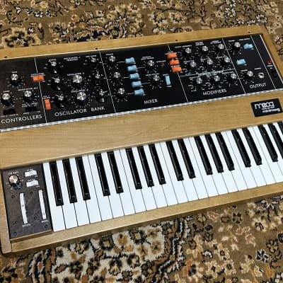 Moog Minimoog Model D Reissue 44-Key Monophonic Synthesizer 2017 - Black / Wood with Box and Paperwork image 2