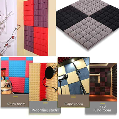 Studio Acoustic Soundproof Foam 5 Pcs 30 x 30 x 5 cm  Sound Absorption Panel Tile Wedge image 4
