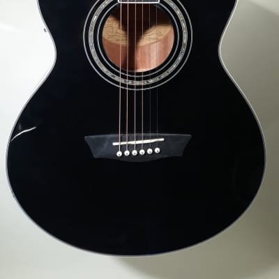 Washburn  EA12B-A Acoustic/Electric Guitar Glossy Black Finish image 2