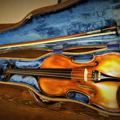 Antique Marc Laberte Stradivarius 1721 Maple Violin 4/4 With Original Case image 1