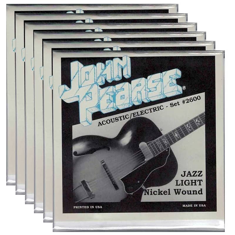 John Pearse Electric Strings Pure Nickel Jazz Light 11 50 6 Pack