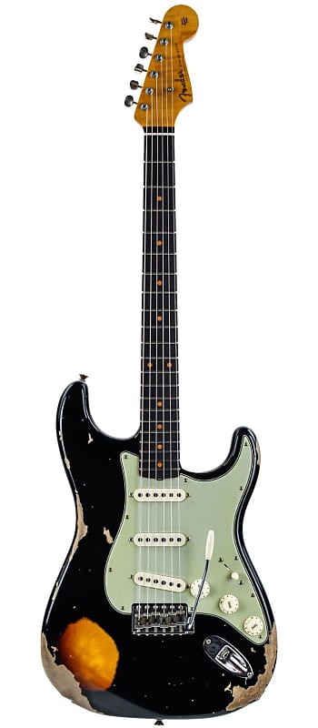 Fender Custom Shop 60 Stratocaster Heavy Relic Aged Black Over 3 Color Sunburst 2023 image 1