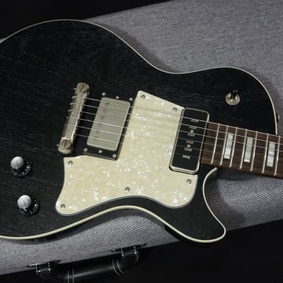 Patrick James Eggle Guitars Macon Vintage in Grained Black w/ Pearloid Headstock image 7