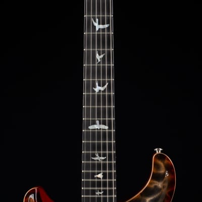 PRS  Custom 22 2018 Lefty 10 Top Quilt Maple Wood Library Burnt Maple Leaf 5614 image 6