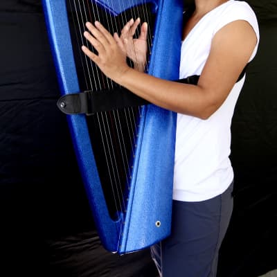 22 String Iris Harpy - Electric-Acoustic Harp - Blue image 5