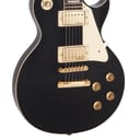 Vintage Reissued Series V100BB Electric Guitar, Gloss Black w/Gold Hardware