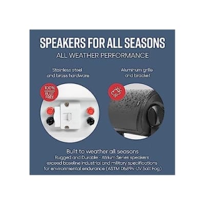 Polk Audio Atrium 8 SDI Flagship All-Weather Outdoor Speakers (4 Speaker Pack) - White image 6