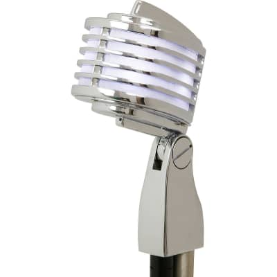 Heil The Fin Dynamic Microphone for Live Sound Applications and Video Podcasting, XLR Microphone with Vintage Appeal, Wide Frequency Response, and Superior Rear Noise Rejection - Chrome/White image 1