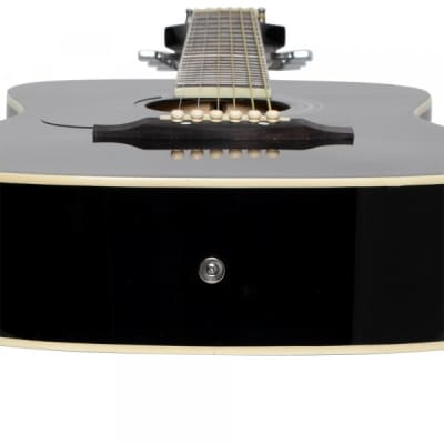Stagg SA20D 3/4 LH-BK Dreadnought 3/4 Size Basswood Top Nato Neck 6-String Acoustic Guitar image 4