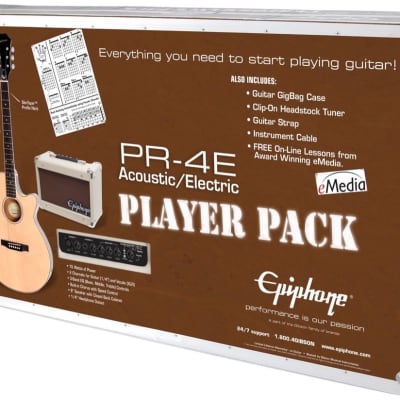Epiphone PR-4E Acoustic-Electric Guitar Player Package, Natural image 4