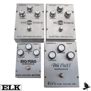 Vintage 70's Elk Super Fuzz Big Muff Mag Sustainar Set