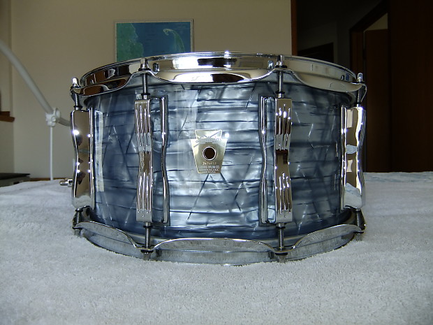 14X6.5 Ludwig Classic Maple Snare Sky Blue Pearl MINT Reverb