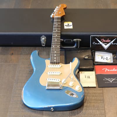 Fender 57 stratocaster relic 2011 Aged Lake Placid Blue | Reverb