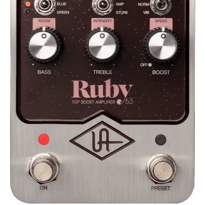 数回使用美品　UAFX Ruby Top Boost Amplifier ‘63 Universal Audio UAFX Ruby '63 Top Boost Amplifier Effects