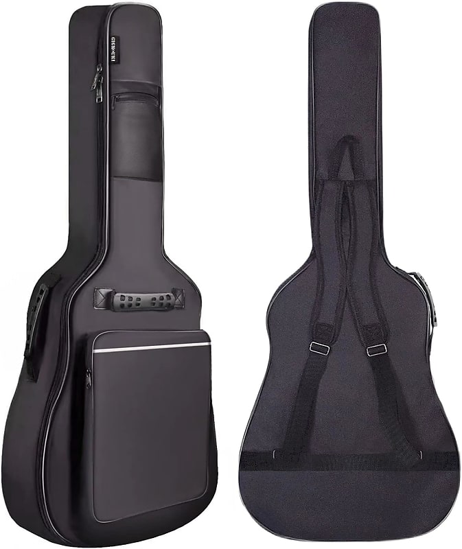 TOPCHANCES 38 39 40 41 Inch Acoustic Guitar Waterproof Thicken Padded Bag Advanced Guitar Case With Double Strap And Outer Pockets
