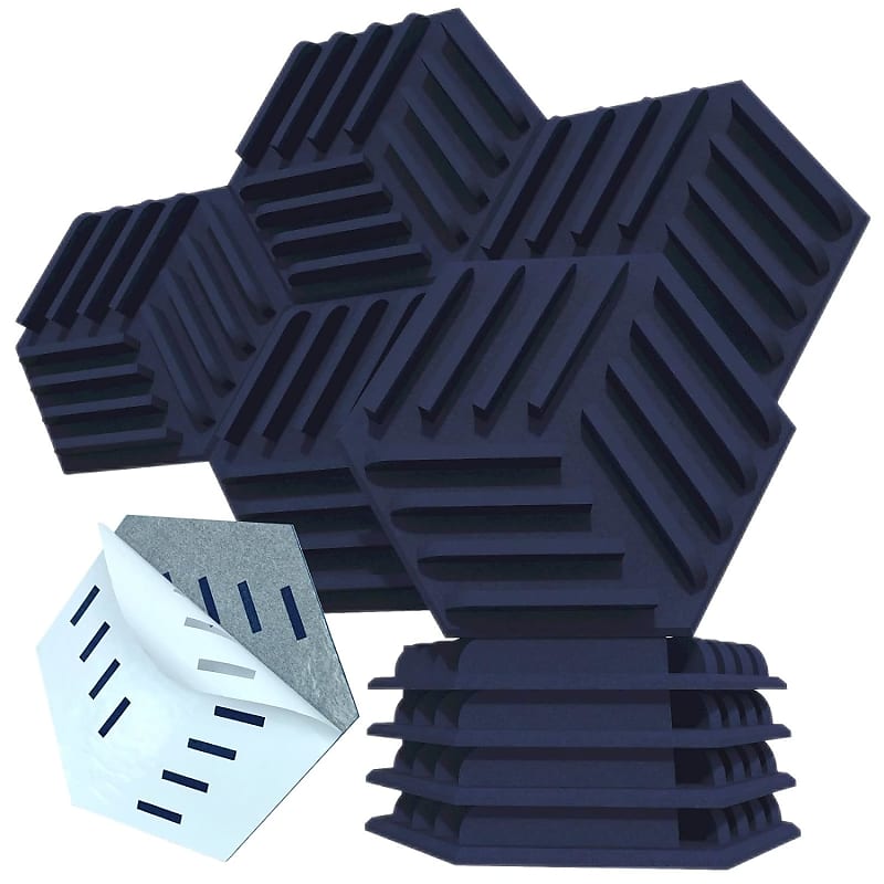 3d Hexagon Acoustic Panels Self Adhesive Sound Dampening Wall Reverb 2959