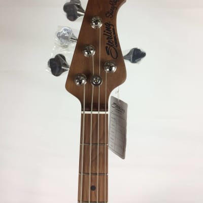 Sterling StingRay RAY34FM Flame Maple 4-String Bass Guitar, Neptune Blue w/ Bag image 3
