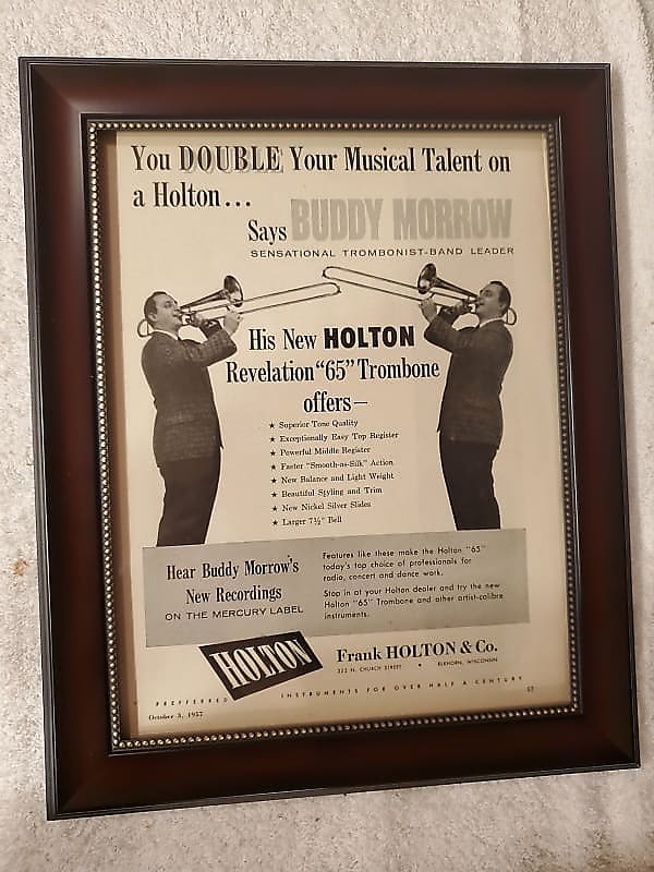 1957 Holton Instruments Promotional Ad Framed Buddy Morrow Reverb