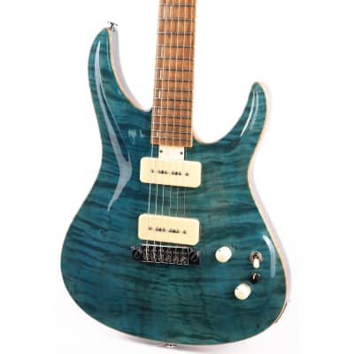 Used Giffin Macro Electric Guitar Peacock Blue image 7
