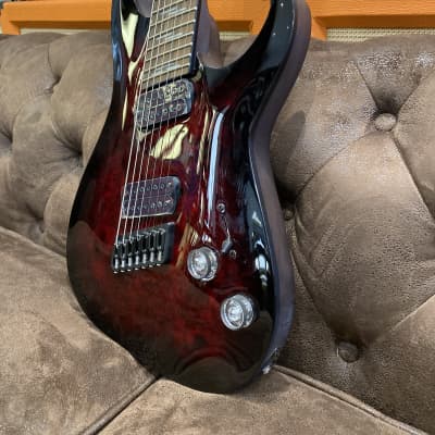 Schecter Omen Elite-7 Multiscale 2022 - Present - Black Cherry Burst image 3