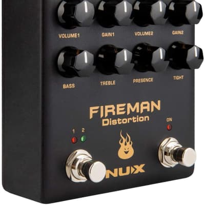 NUX Fireman Distortion Effect Pedal Dual Channel Brown Sound image 4