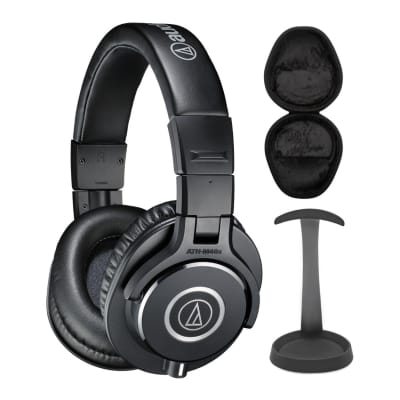 Audio-Technica ATH-M40X Professional Headphones Bundle with Knox Gear Aluminum Stand and Hard Shell Case Bundle image 1