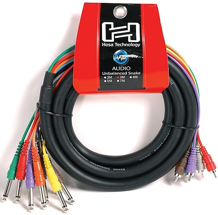 Hosa CPR-803 8-channel 1/4-inch TS Male to RCA Male Snake - 9.9 foot image 1