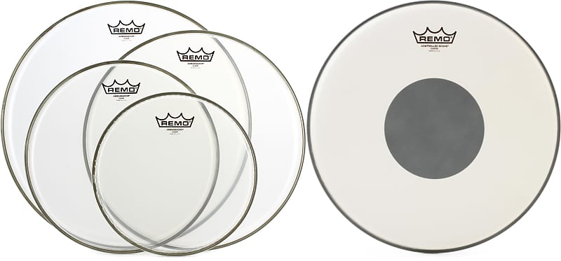 Remo Ambassador Clear 4-piece Tom Pack - 10/12/14/16 Inch | Reverb