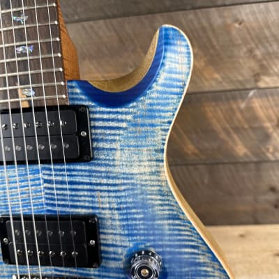 PRS Wood Library Custom 24 Semi-Hollow Flame Maple 10 Top, Korina Back, Torrified Maple Neck, Ziricote FB - Faded Blue Jean Satin 391870 image 4