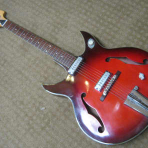 1960's Vintage Hollowbody Electric Guitar (possibly Teisco or similar) image 2