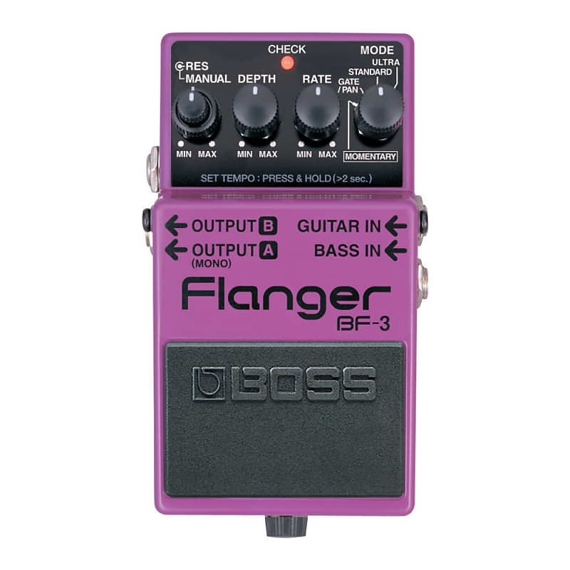 BOSS BF-3 Flanger Ultra and Gate/Pan Modes Guitar Effects Pedal with Guitar and Bass Inputs and Stereo Outputs for Guitarists and Bassists image 1