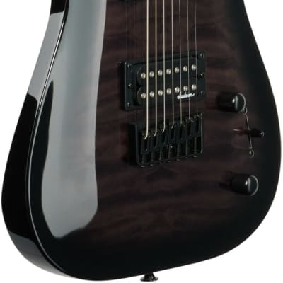 Jackson JS22Q7DKAHT JS Dinky Electric Guitar, 7-String, Transparent Black Burst image 8
